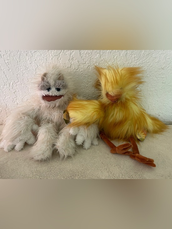 Folkmanis Puppets Other - Folkmanis® Set of 2 Hand Puppets - Yeti Monster and Funny Bird